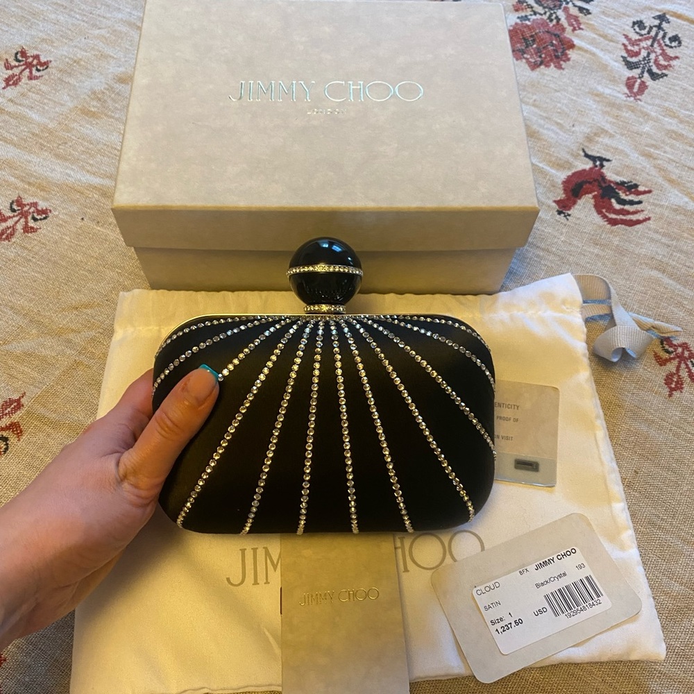 Cloyd Satin Sunburst Jimmy Choo Clutch